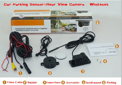 Universal Rear View Camera With Parking Sensor For Car Safety Parking Fetching System Radar Sensor 170 Wide View Angle Lens