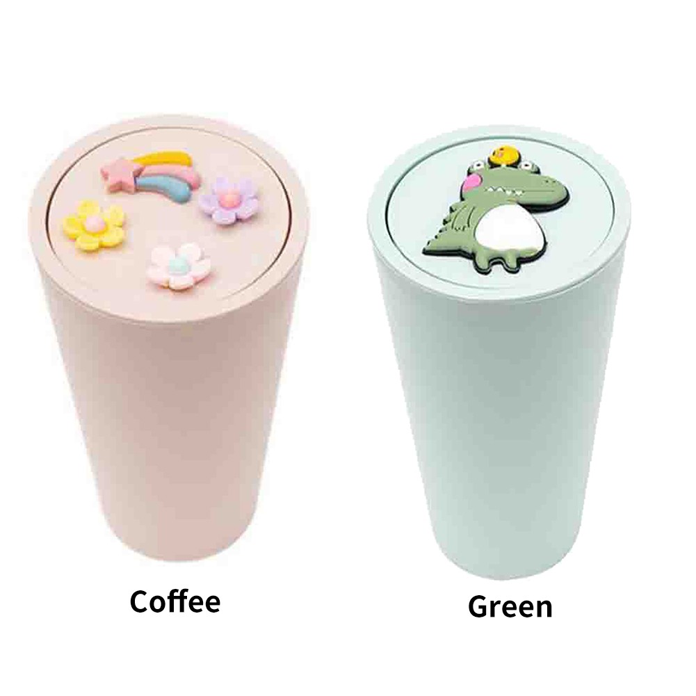 For Front Seat Washable Gift Desktop PVC Tidy Interior Accessories Car Waste Bin Cute Mini Decor With Cover Garbage Storage