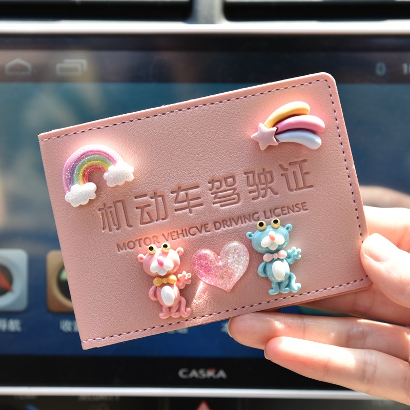 Cute Short Ultra-thin Leather Wallet Zero Small Hand Wallet Lady Credit Card Holder Driver's License Cover Business Card Holder