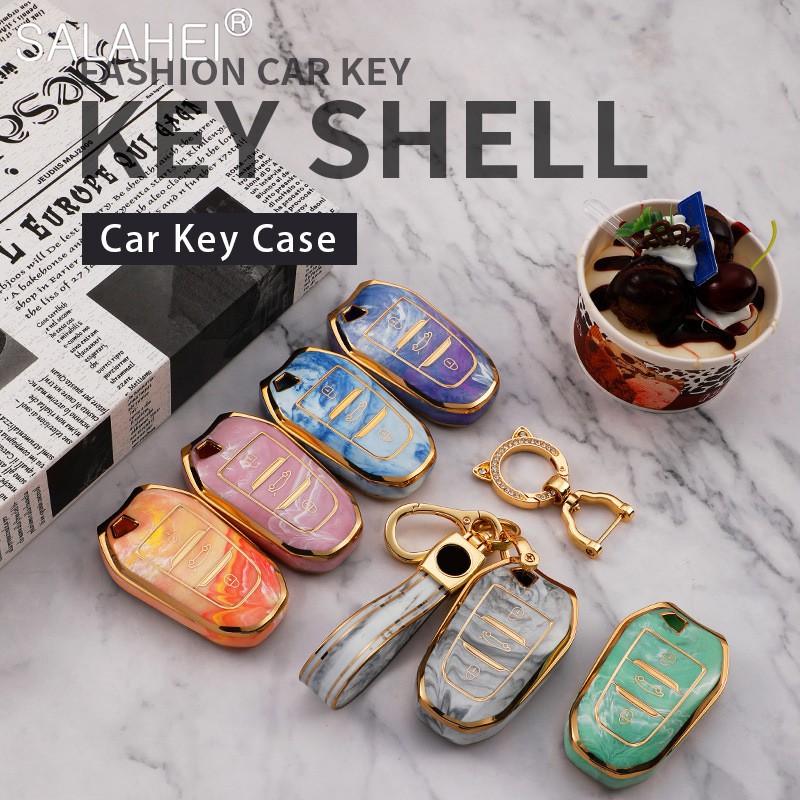 PU Car Smart Key Cover Case Remote Key Covers Shell For Peugeot 3008 4008 5008 Citroen C4 C4L C6 C3-XR Key Accessories