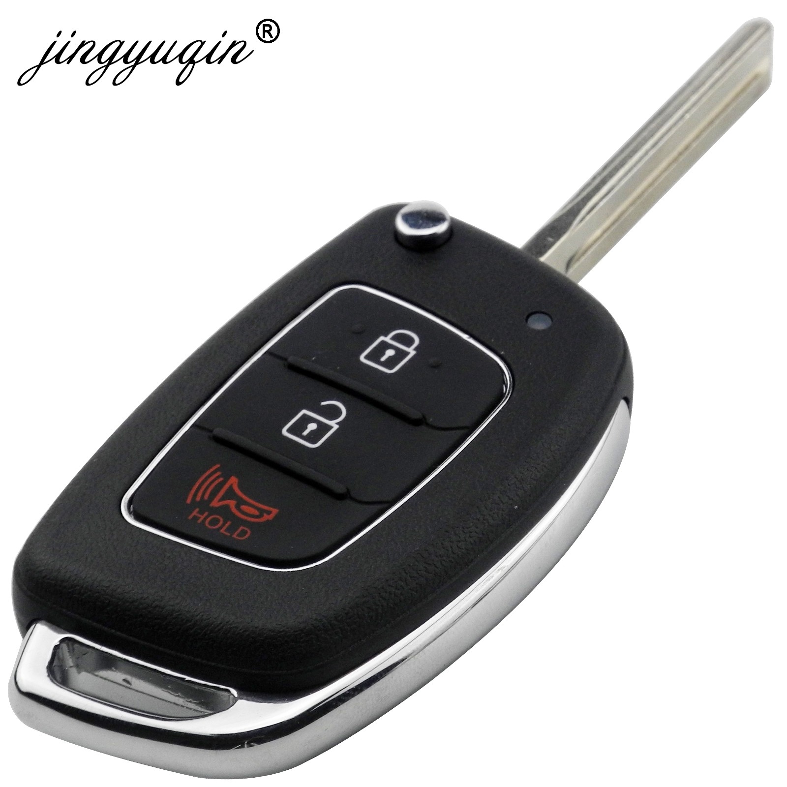 jingyuqin 10pcs 3 Button Car Remote Key Case For Hyundai HB20 IX35 I45 Santa Fe Accent I40 I20 HY15/HY20/TOY40 Blade Fob Shell