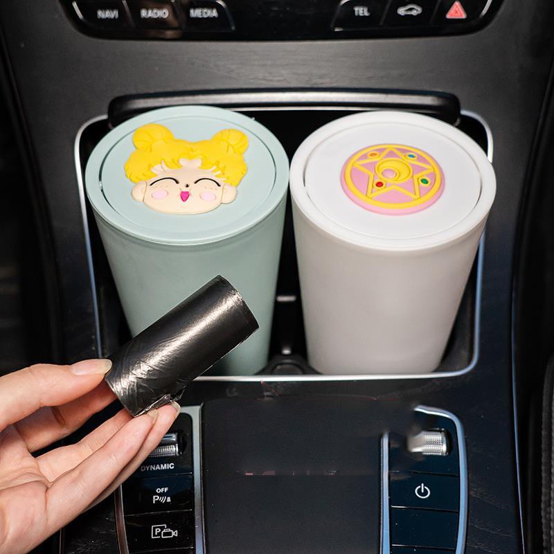 Cute Mini Car Trash Can Car Storage Box Small Office Home Desktop Trash Can Glove Box Car Accessories Auto Supplies Small Gifts