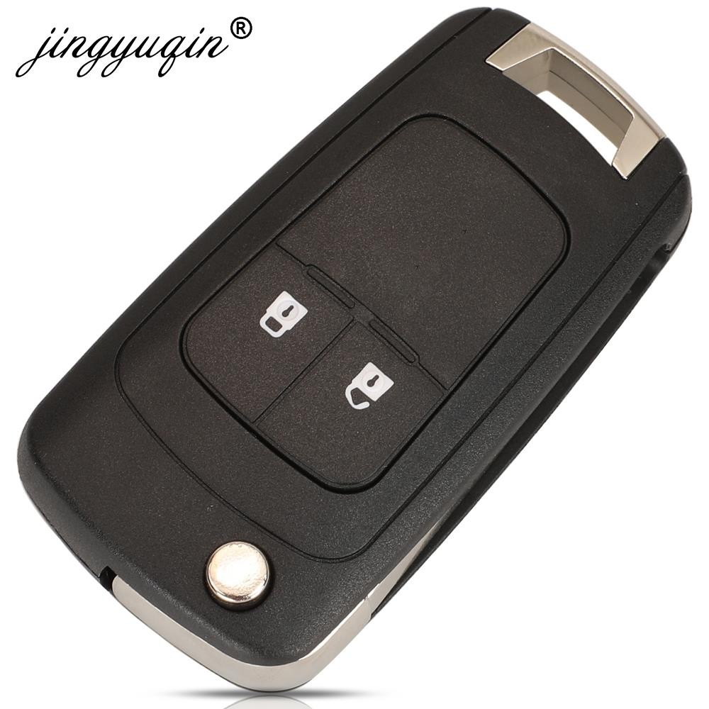 jingyuqin Flip Flip Remote Car Key Case For 2020 Chevrolet Cavalier Aveo 2 3 Buttons HU100 Key Fob Blade