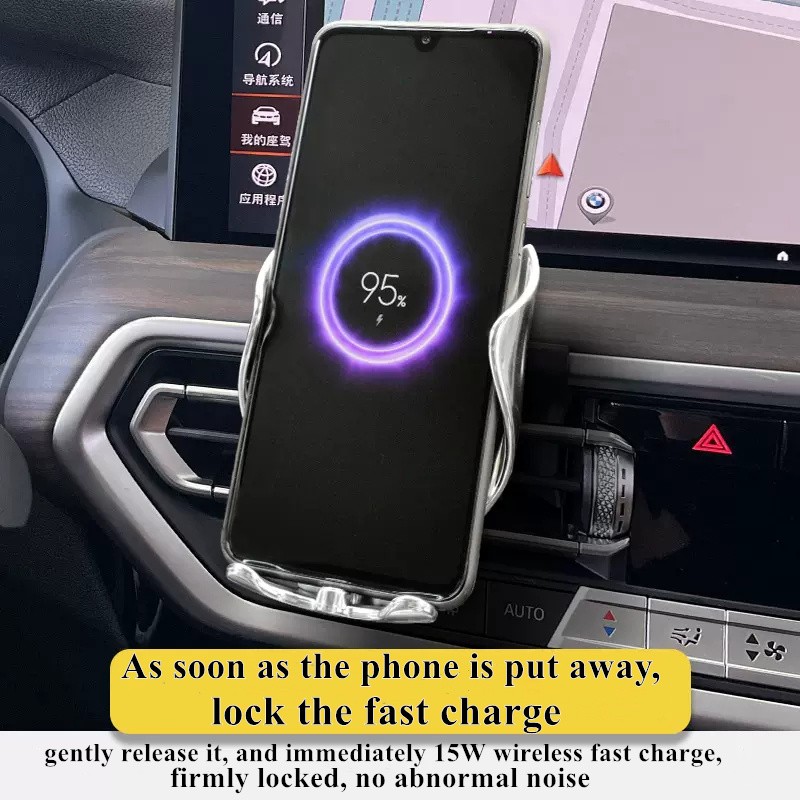 For BMW X3 X4 IX3 2022 Car Phone Holder Air Vent Wireless Charger 360 Rotating Navigation Bracket Support GPS