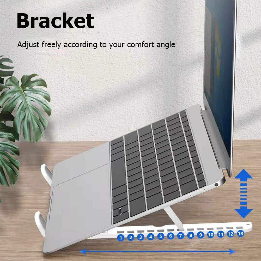 2 in 1 Anti-Slip Foldable Desktop Stand Support Adjustable Riser Portable Tablet Desk Stand Bracket for Laptop Mobile Phone