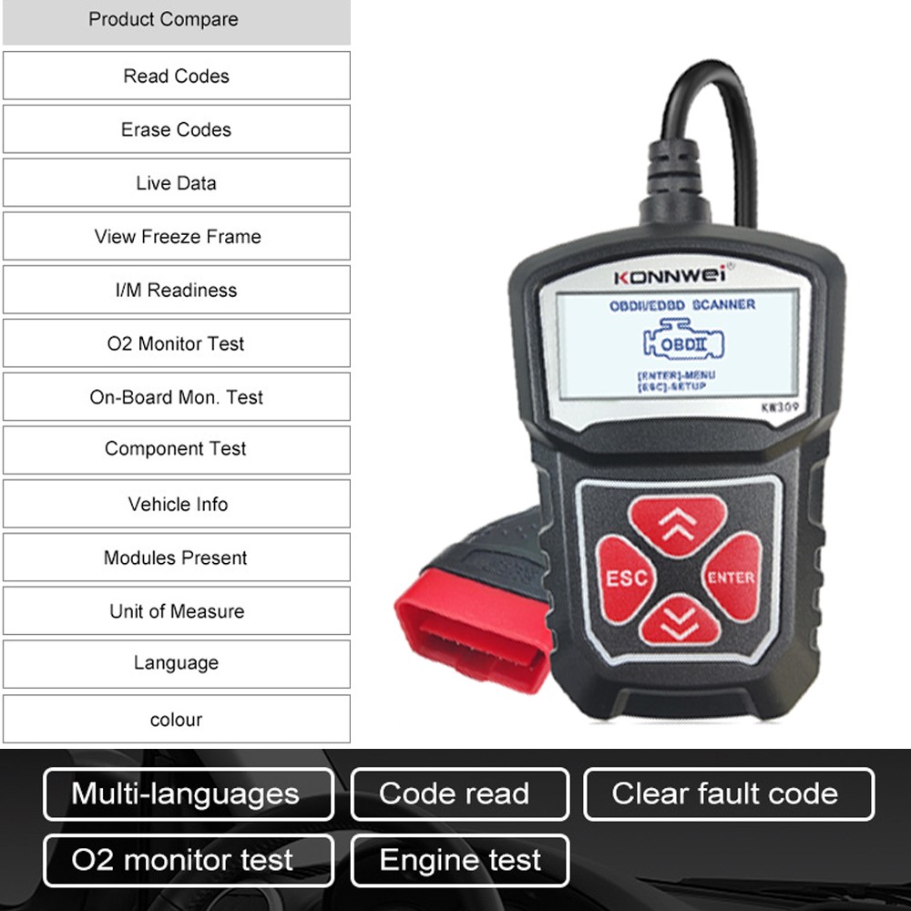 Car Engine Test Code Diagnostic Tool For Mercedes-Benz AMG Volvo BMW Skoda Hummer Cadillac Chevrolet Kia Ford EOBD OBD2 Scanner