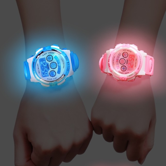 Children's electronic watch color luminous dial life waterproof multi-function electronic watch for boys and girls