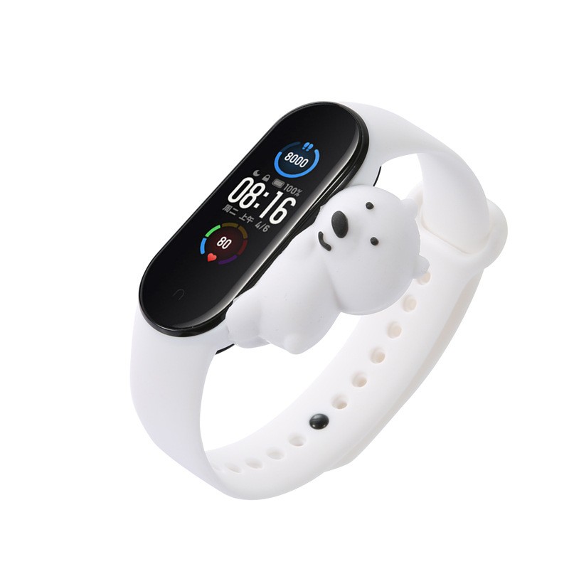 Applicable Cartoon Disney Mi Band 5 6 Smart Watch Wristband Mickey Minnie Stitch Cute Doll Adjustable Mi Band Replacement Strap