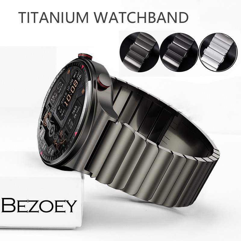 22mm Titanium Watch Strap For Samsung Galaxy 3 45mm 46mm Gear S3 Metal Strap For Huawei Watch GT2 Quick Release Stainless Steel