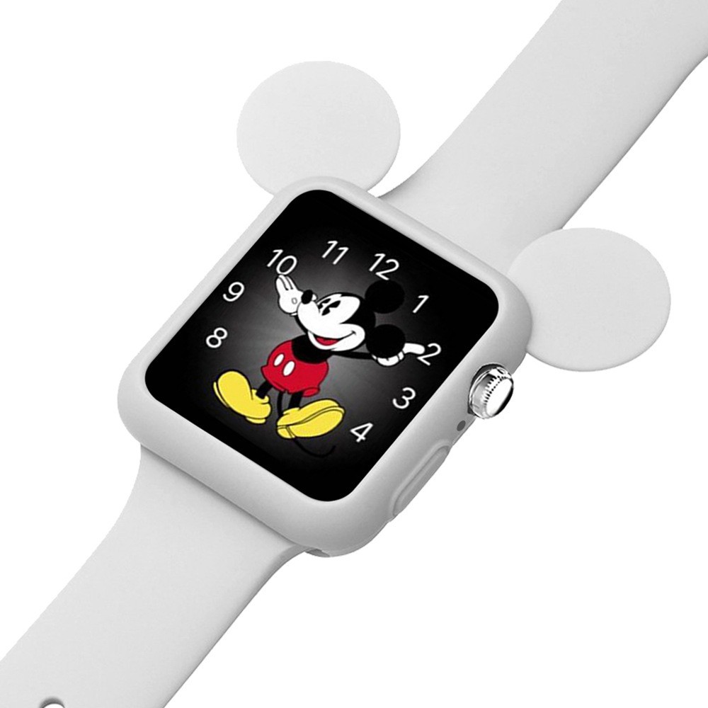 Cartoon Half Pack of Mickey Ears Stereo Bumper Frame Soft TPU Case for Apple Watch 6/SE/5/4/3/2/1 Cover for iwatch 4/5