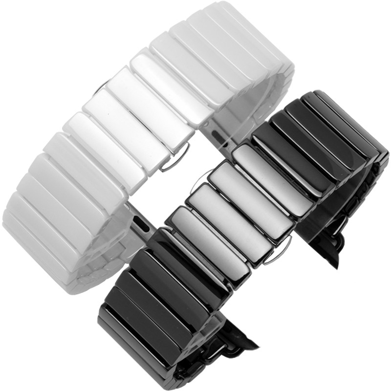 Ceramic strap for Apple Watch band 44mm 40mm 45mm 41mm 42mm 38mm accessories stainless steel bracelet iWatch series 6 5 4 3 se 7