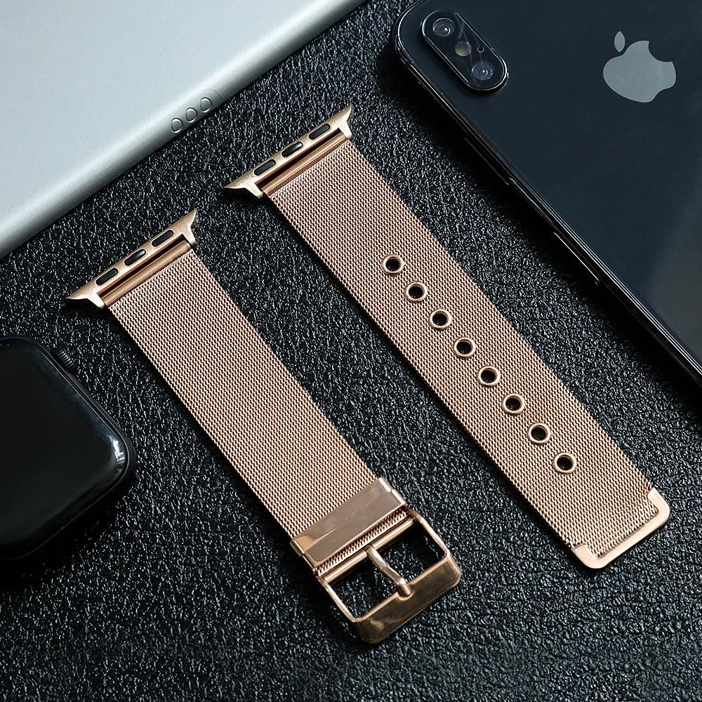 Magnetic loop strap for apple watch band 44mm 42mm 38mm 40mm stainless steel bracelet correa iwatch series 3 4 5 6 se 7 strap