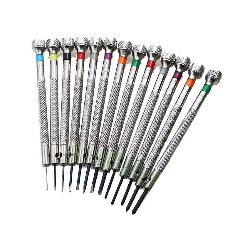 Watch repair tool kit, precision screwdriver, flat blade, new, 0.6mm-2.0mm, 13pcs