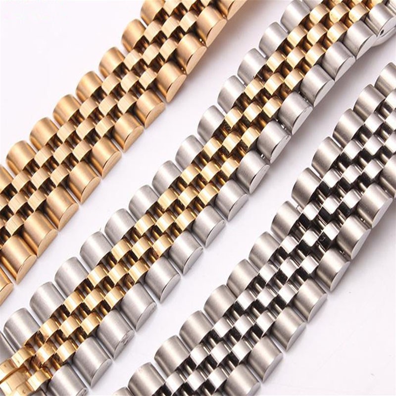 Watch Accessories Steel Strap Male 13mm17mm20mm Sports For Rolex Luxury Series Five Beads Full Solid Strap Women Watch Band