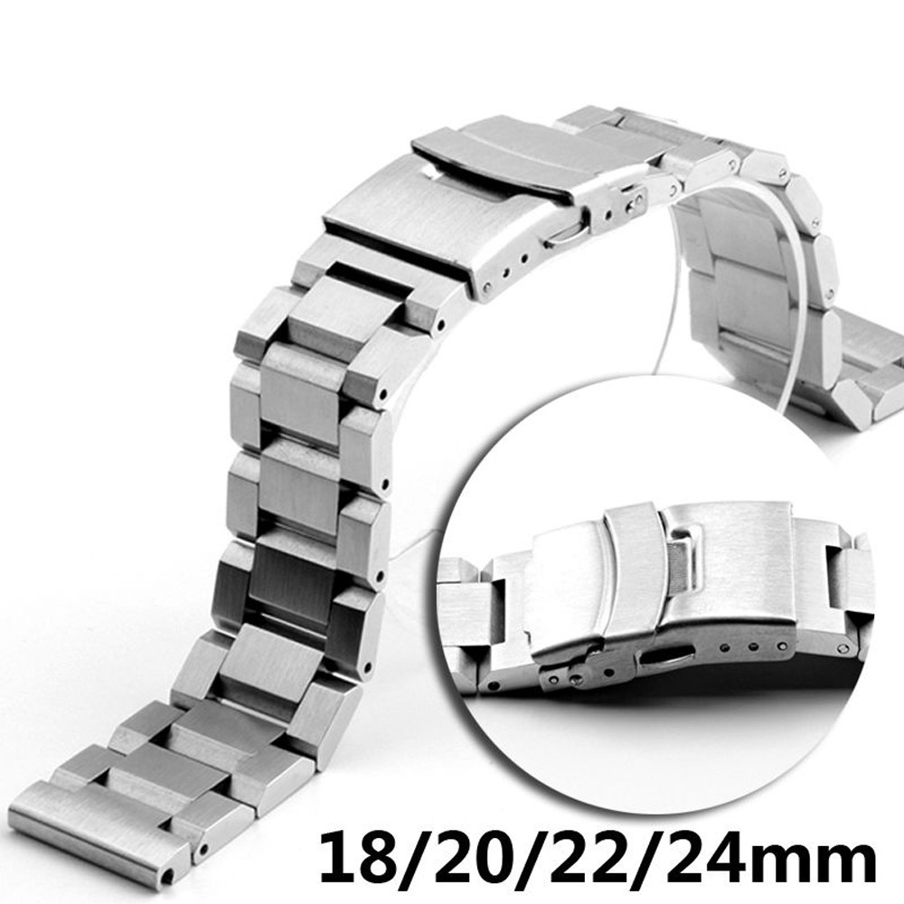 Stainless Steel Metal Men Watch Bracelet Women Solid Brushed Strap Band For Samsung Gear S3 Galaxy Watch 18 20mm 22mm 24mm Strap