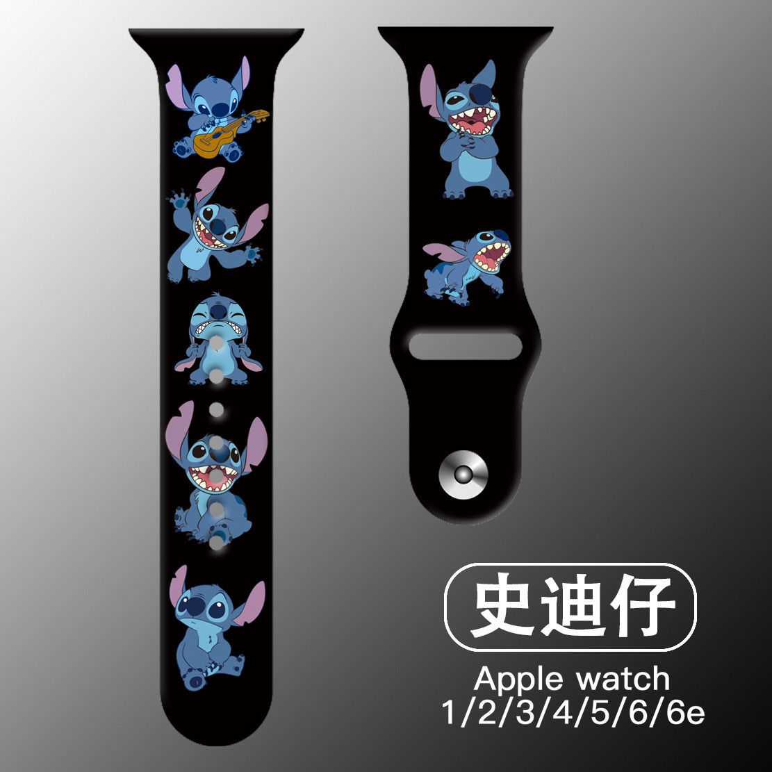 mickey stitch strap for apple watch band 12 3 4 5 6 se silicone smartwatch watchband bracelet iWatch 40mm 38mm 42mm 44mm band