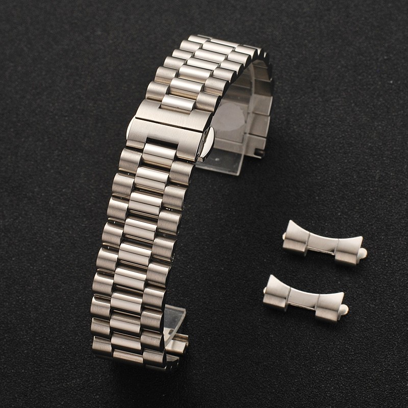 Solid Stainless Steel Watch Band 12mm 13 14 16 17 18mm 19 20mm 21 22mm Replacement Watch Strap 3 Rows Wristband Bracelet w/Tools