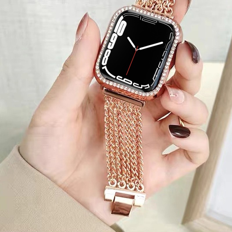 dress bracelet for apple watch band 40mm 41mm 38mm 45mm 44mm 42mm 38mm metal watchband bracelet iWatch series 3 4 5 6 se 7 strap