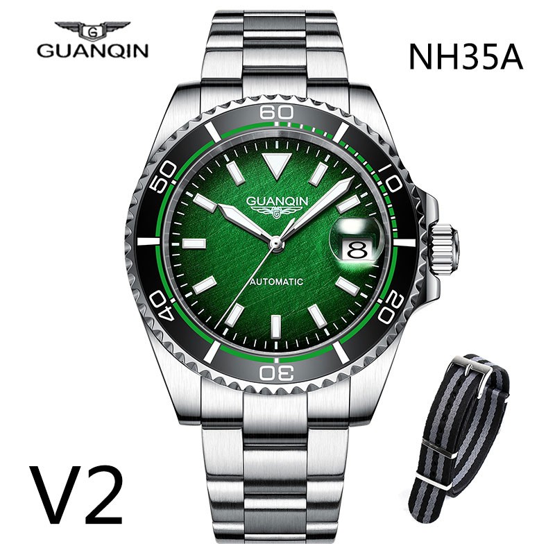 Guanqin Automatic Mechanical Watch NH35A Men's Watch Sapphire Fashion Sport Watch Stainless Steel Waterproof Luminous 2022 New