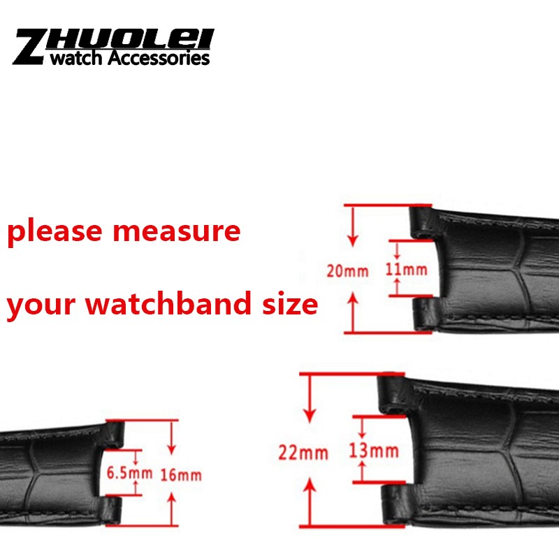 Genuine leather watchband for GC wristband 22*13mm 20*11mm engraved strap with butterfly stainless steel buckle