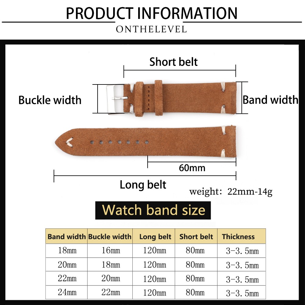 High Quality Suede Leather Antique Watch Straps Blue Watchbands Replacement Strap For Watch Accessories 18mm 20mm 22mm 24mm