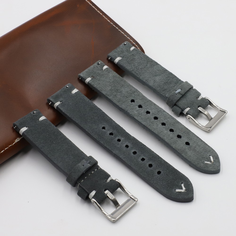 Suede Leather Watch Band18mm 20mm 22mm 24mm Quick Release Strap Replacement Watchband Vintage for Men Women Brown