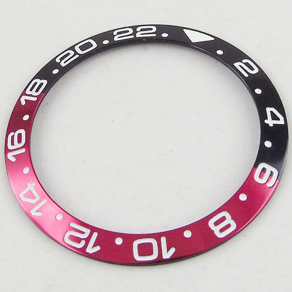 38mm*30.6mm Bezel Watch Insert Fit For 40mm GMT Automatic Men's Watch Aluminum Bezel Ring Red/Blue/Purple/Green/Gold