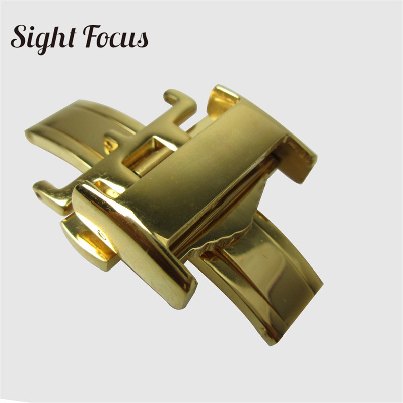 12 14 16 18 20mm Stainless Steel Butterfly Buckle for Longines Master Leather Watchband Folding Clasp Accessory Backlink Parts