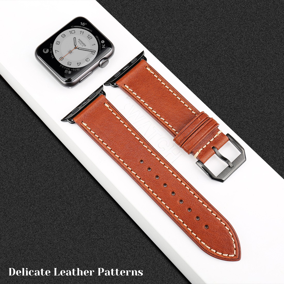 Top Quality Leather Band for Apple Watch 45mm 41mm 44mm 40mm 42mm 38mm Series 7 6 SE 5 4 3 Bracelet iWatch Accessories Strap