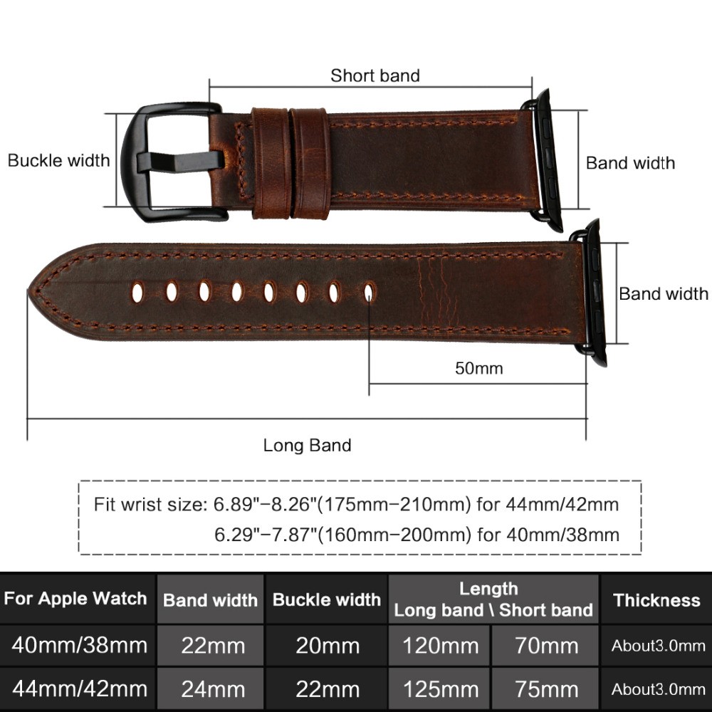 MAIKES Watch Accessories Leather Apple Watch Band 45mm 44mm 41mm 38mm for iWatch Bands Series 7 6 5 4 Watch Strap