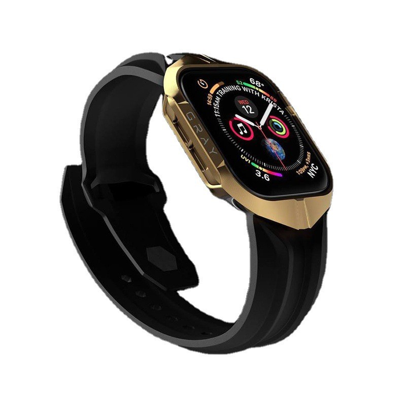 luxury sport watch metal case for apple watch 44mm 42mm protection for apple watch cover for iwatch series 6 se 5 4 3 gold