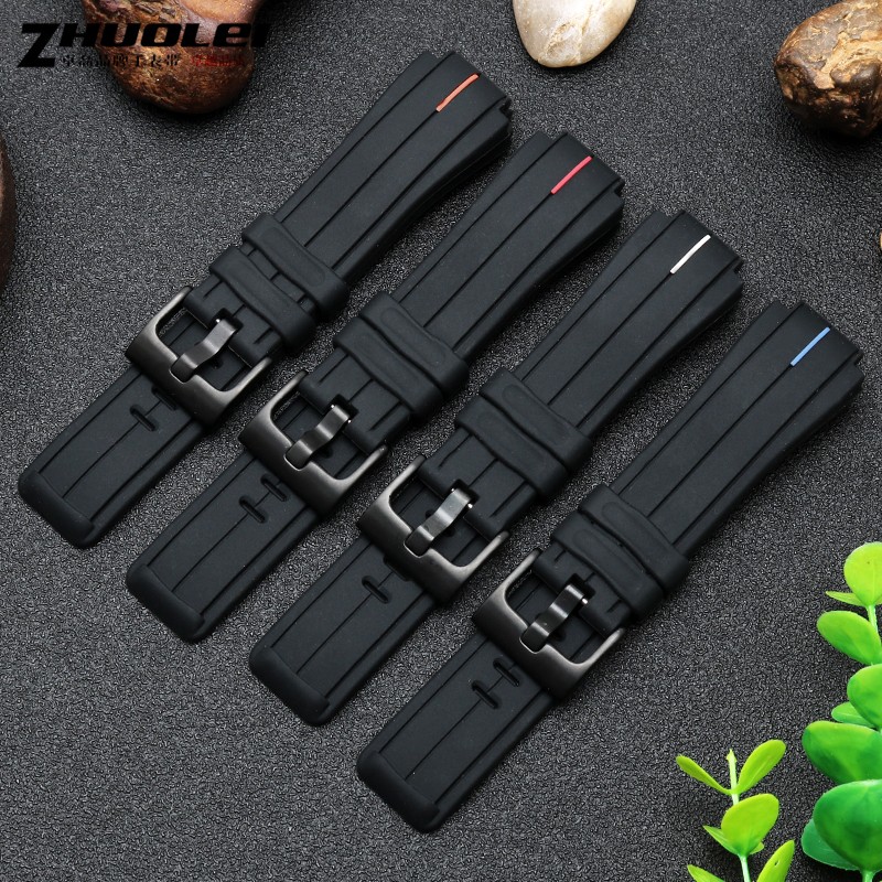 High Quantity Rubber Watchband For Timex WATCHT2N720 T2N721 TW2T76300 Black Waterproof Silicone Sport Strap 28*16mm