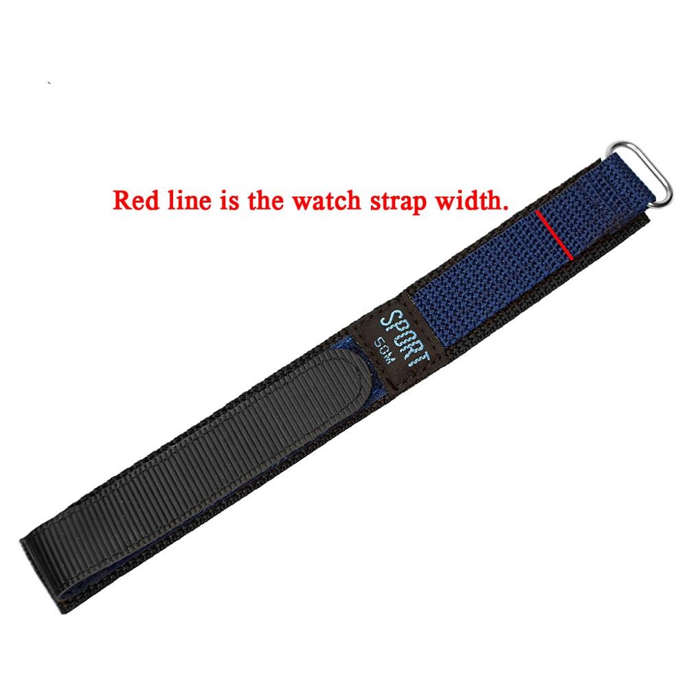 YQI Nylon watch strap 18mm 20mm 22mm watch band blue green red orange sport waterproof for man hook and loop regular fasteners