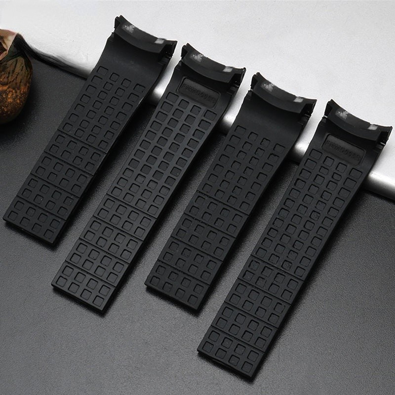 No Dust Watchband for Citizen Air Eagle Arc Mouth Rubber Watch Strap Mido Rudder M005 Waterproof Black Watch Band 23mm