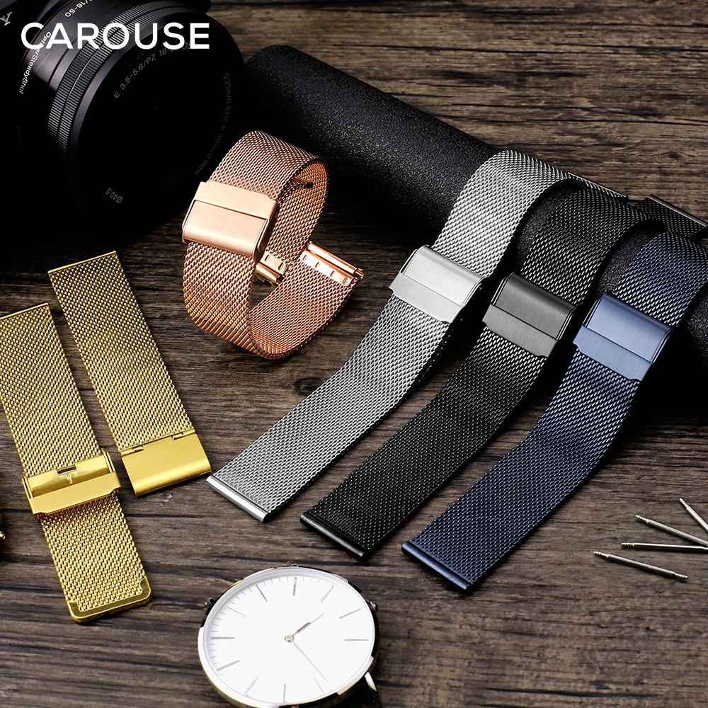 Carouse - Milanese Stainless Steel Watch Band, for Samsung Galaxy Watch, 12/13/14/16/17 18mm 19mm 20mm 22mm