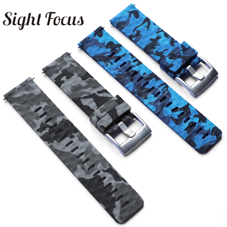 24mm Quick Release Watch Bands for Suunto 7 Spartan Sports Camouflage Silicone Watch Strap, Suunto 9, Traverse, D5 Diving Watches