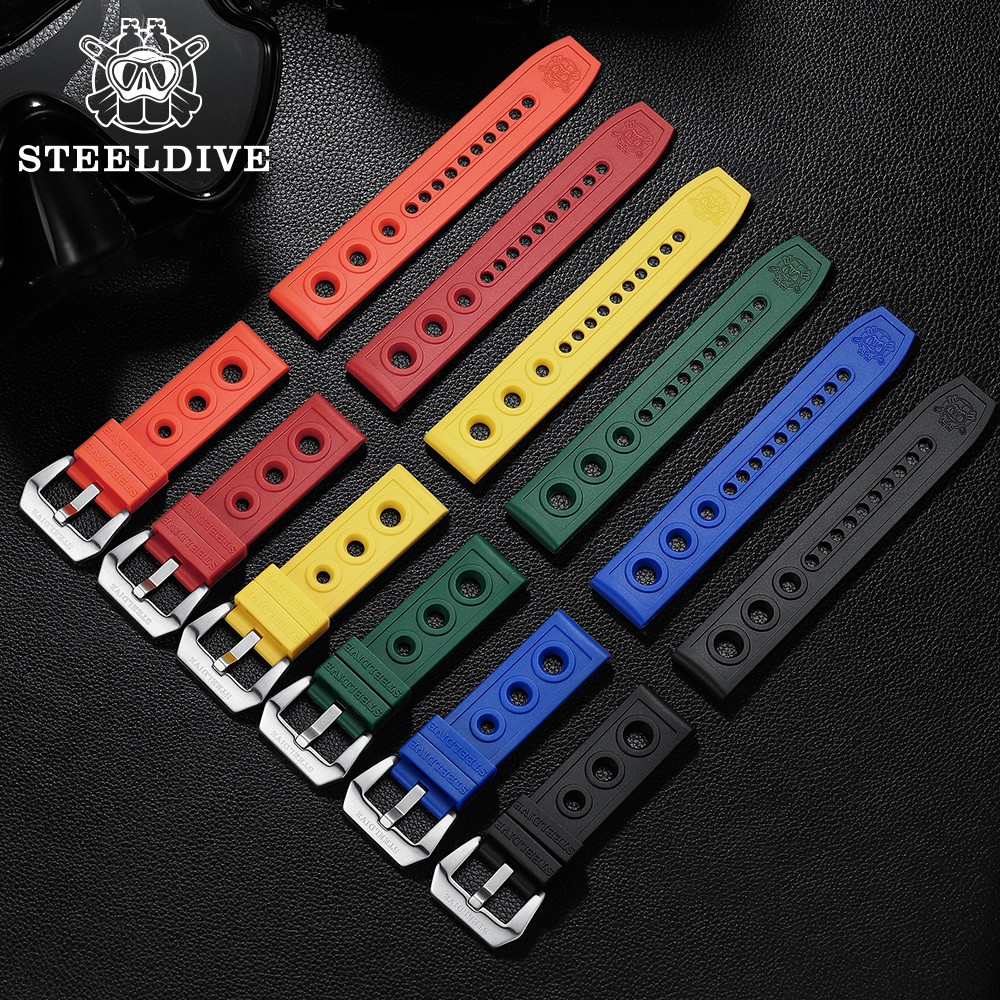 STEELDIVE Automatic Watch Strap 20mm Mechanical Watch Bands 22mm Steel Diving Watch Rubber Strap 20/22mm Fashion Watches Bracelets