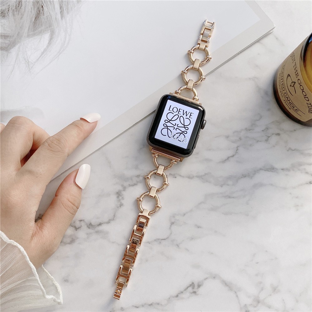 Woman Slim Stainless Steel Strap For Apple Watch Band 5 4 Se 7 45mm 41mm 44mm 40mm 38mm iWatch Serie 6 44mm Korea Bracelet Strap