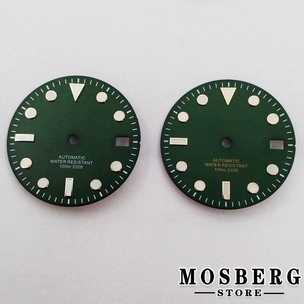 29mm sterile black green blue watch dial with date window for NH35 NH35A automatic movement accessories parts