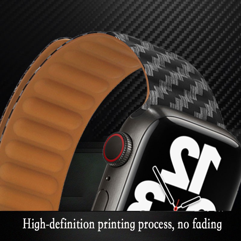 Magnetic Loop Strap for Apple Watch Band 45mm 44mm 40mm 41mm 42mm 38mm Carbon Fiber Pattern Bracelet iWatch Series 3 5 4 SE 6 7