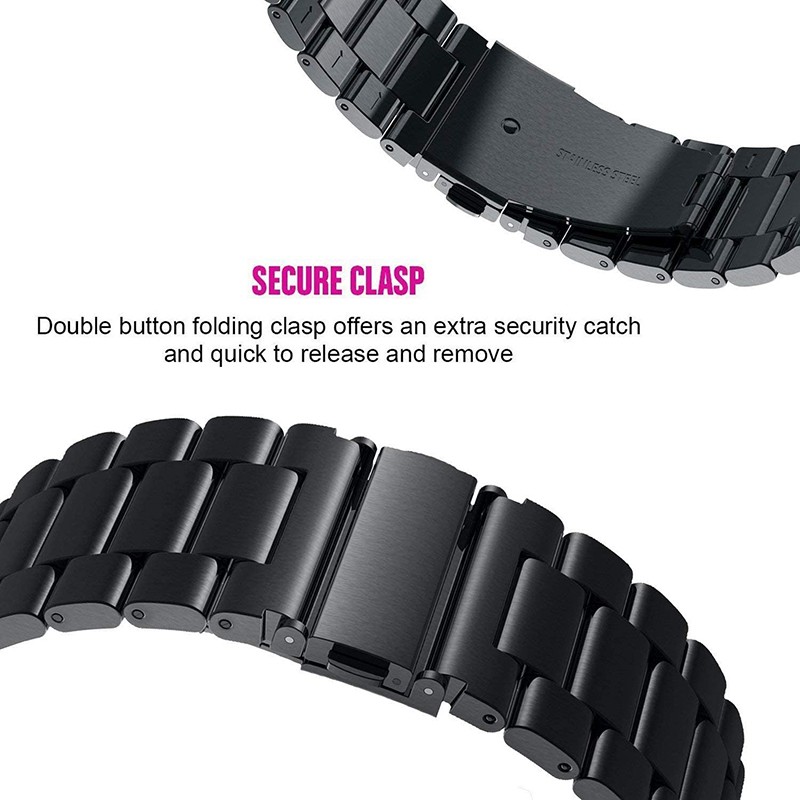 20mm/22mm Strap for Samsung Galaxy Watch 4/4 Classic/Active 1/2 44mm 40mm Band Huawei Watch GT 2-2e-Pro Stainless Steel Bracelet