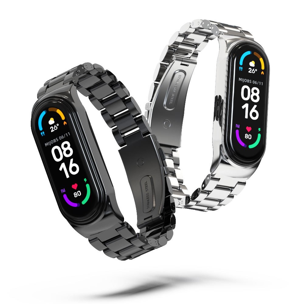 حزام ل شاومي Mi Band 6 5 NFC العالمي المعادن سوار المعصم ل Mi الفرقة 4 حزام الفولاذ المقاوم للصدأ الأساور ل Mi Band 3 Correa