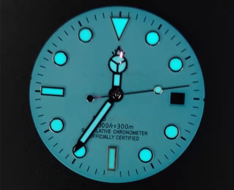 28.5mm luminous blue watch dial with R logo for 2824/2836 . movement