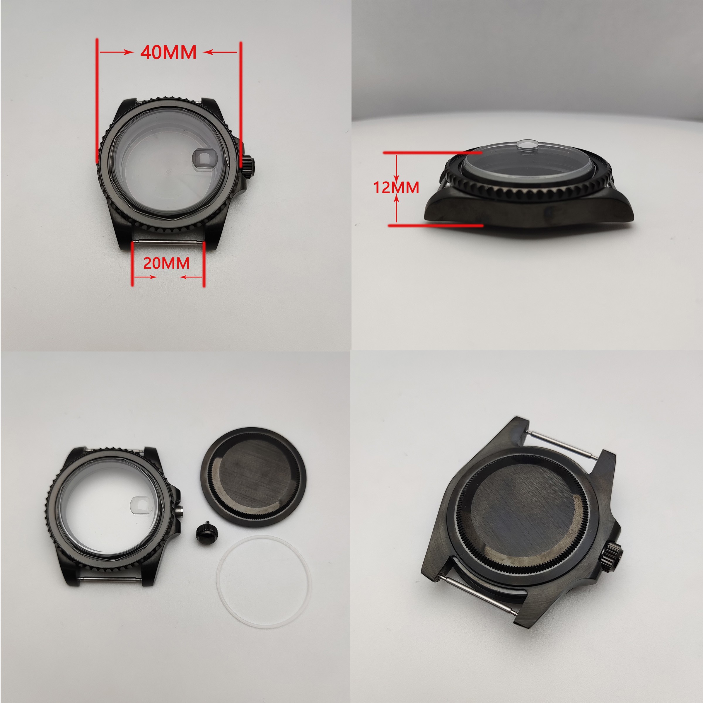 NH35 case 40mm sterile watch case add ceramic bezel fit NH35 movement NH36