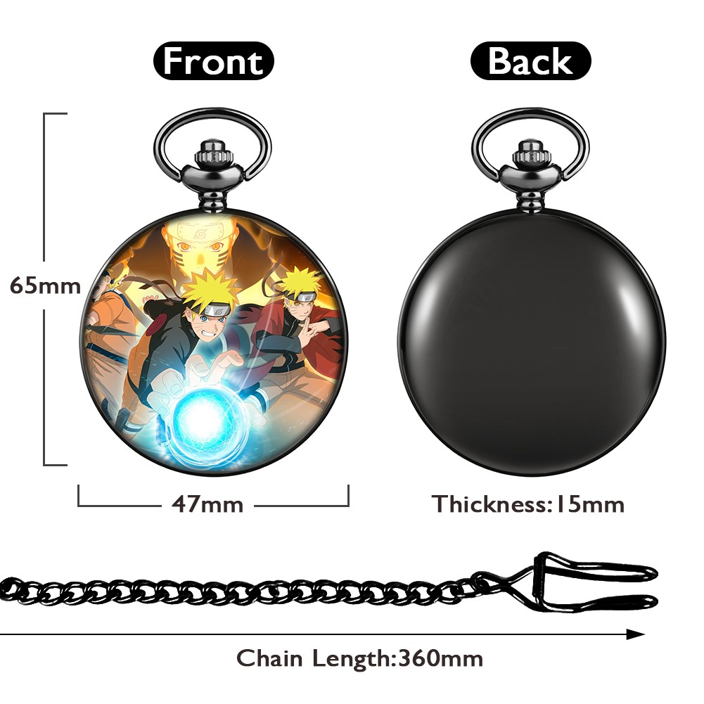 Personalized custom men women quartz pocket watch with thick chain Japan animation personality style fashion unisex watches