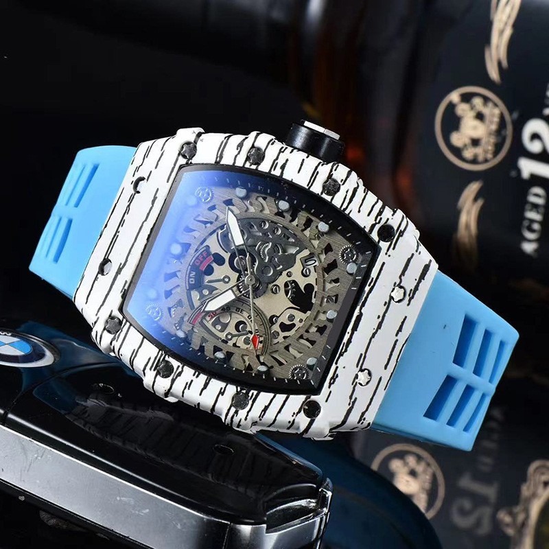 New 3 Pin Quartz Watch Transparent Bezel Men Automatic Watch Men Designer Wristwatches Waterproof Reloj Hombre