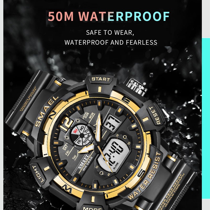 Sport Watch Men Military Watch Fashion White Watch 50M Waterproof Luminous Hands Digital Wristwatches 8045 Men's Quartz Watches