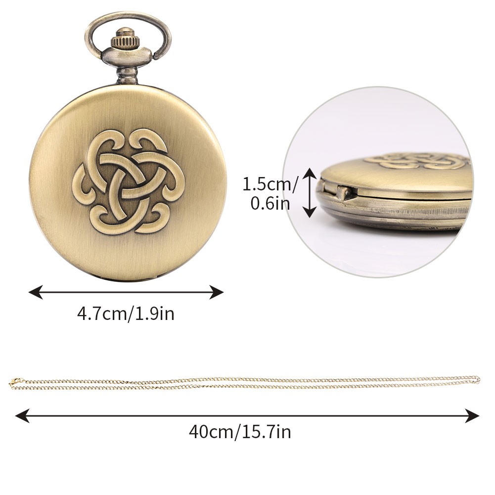 Unisex Personality Quartz Movement Exquisite Chain Pocket Watch Pattern Men Women Watches Anniversary Gift for Boyfriend