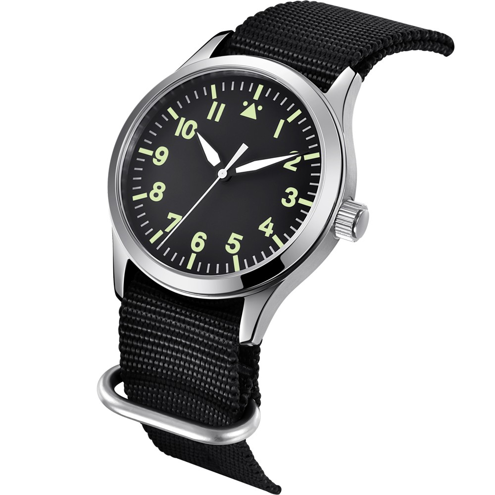 Custom Logo Sapphire Miyota Automatic Corgeut Watch 42mm Military Men Sport Sterile Dial Luminous Leather Mechanical Wristwatch