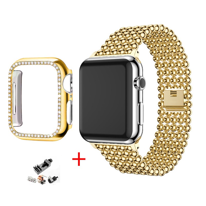 Women Stainless Steel Bracelet for Apple Watch Series 543 42mm 38mm Strap for iwatch 7 6 SE 5 40 44mm 41 45mm Luxury Ladies Bracelet